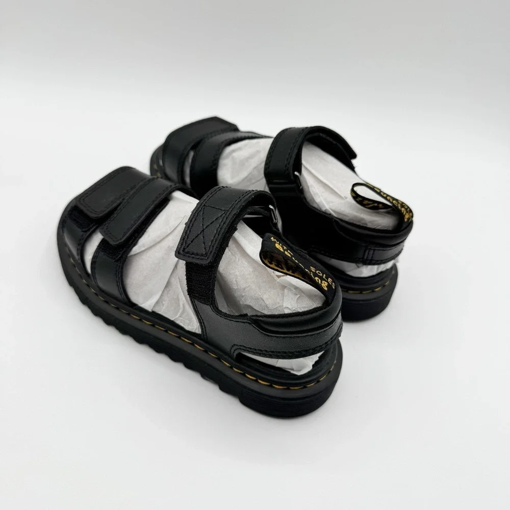 New Dr. Martens Klaire J Black Sandals Unisex Little Big Kids US 1 Boy UK 13